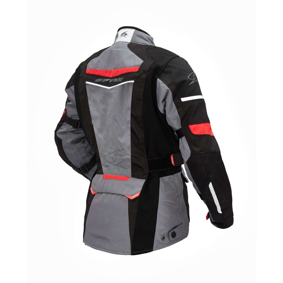Spyke Compass Lady Dry Tecno Motorradjacke Grau Gelb Rot