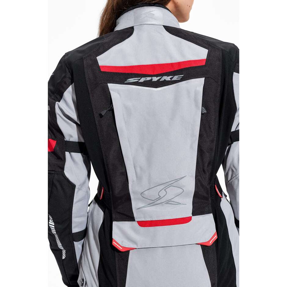 Spyke Compass Lady Dry Tecno Motorradjacke Grau Gelb Rot
