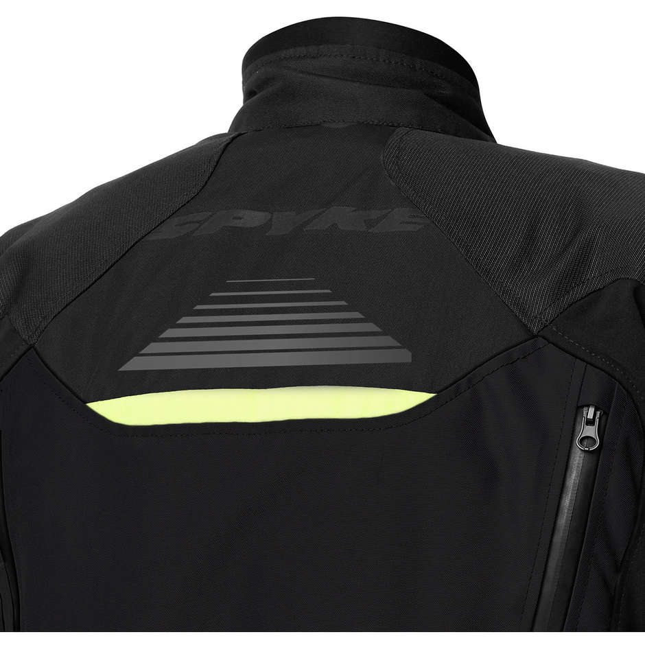 Spyke EQUATOR Dry Tecno Fabric Motorcycle Jacket Black Yellow Fluo