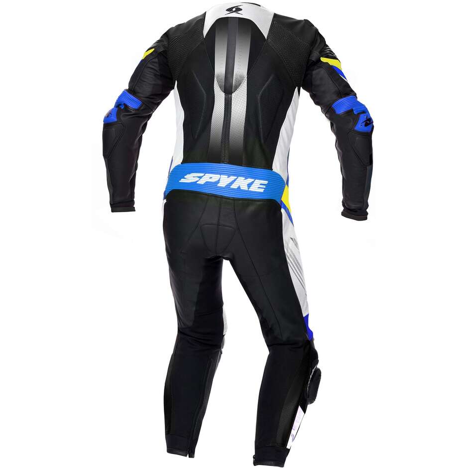 Spyke ESTORIL RACE Combinaison de moto en cuir noir Blu 