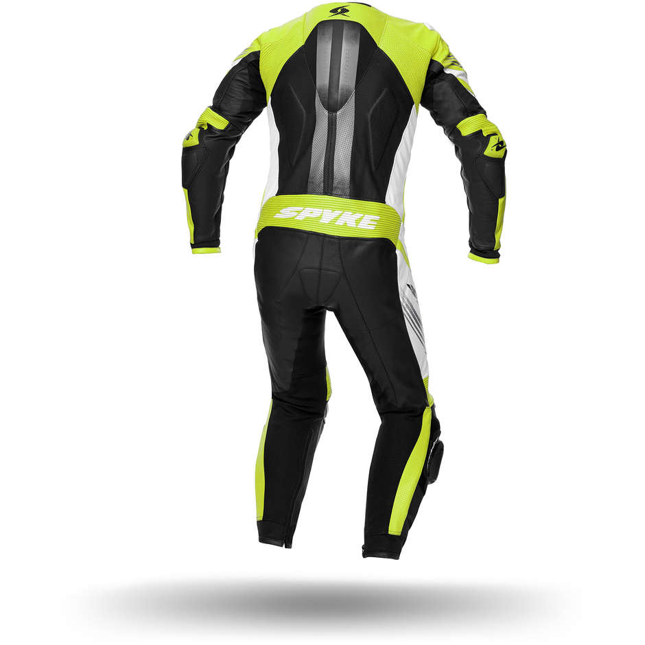 Spyke Estoril Race Full Leather Professional Motorcycle Suit Black Yellow