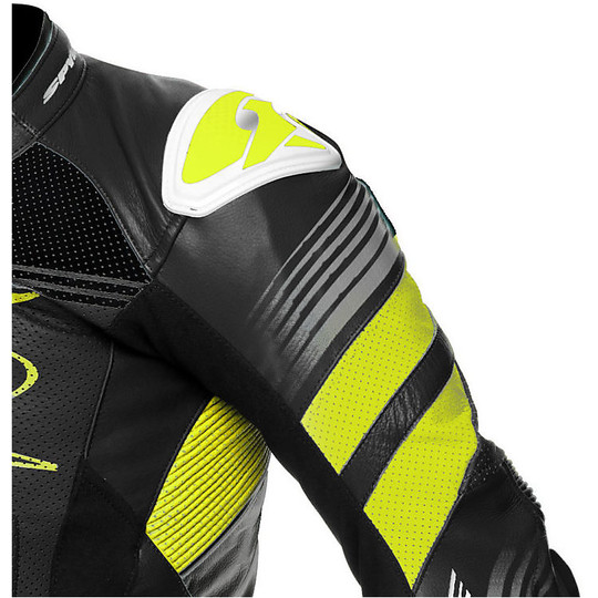 Spyke Estoril Race Full Leather Professional Motorcycle Suit Black Yellow