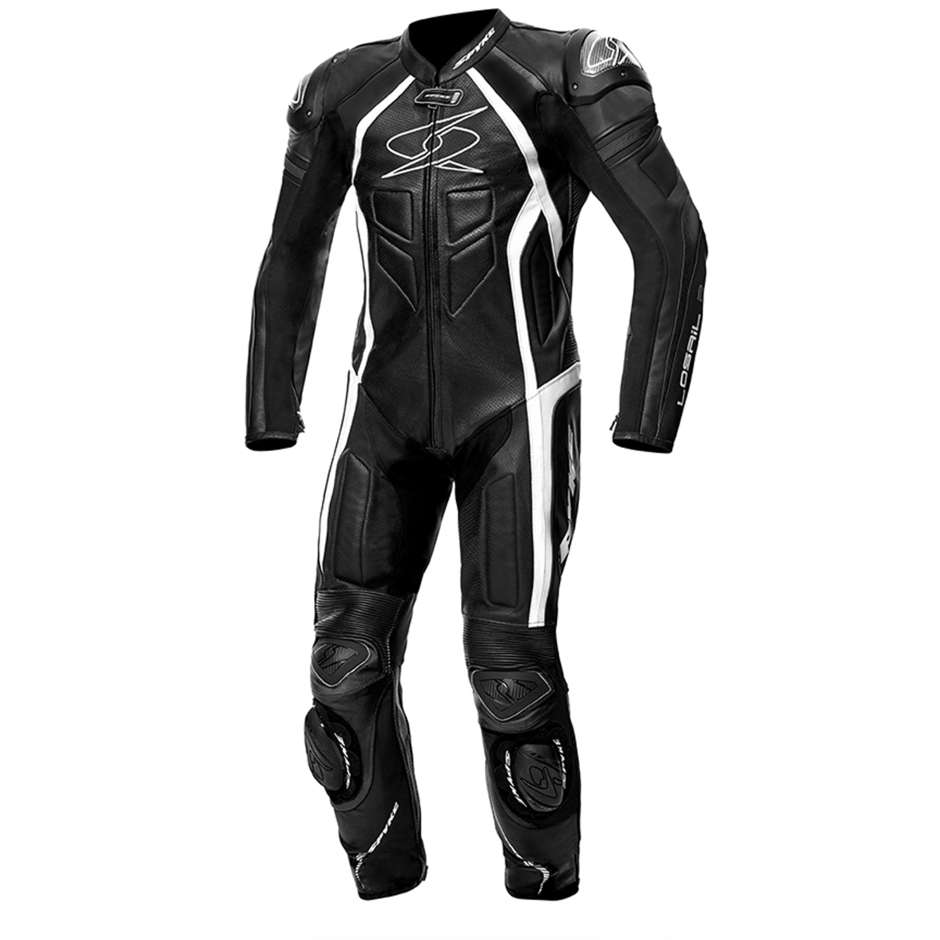 Spyke Losail Race CE Full Leather Professional Motorcycle Suit Black White
