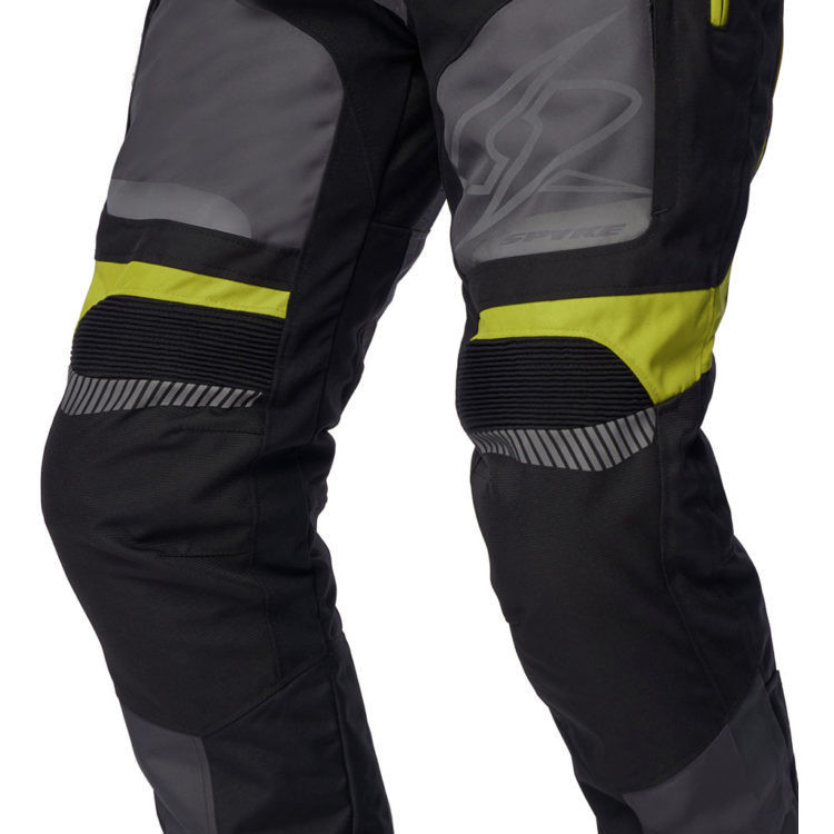 Spyke MERIDIAN Dry Tecno Pants Fabric Motorcycle Pants Black Yellow Fluo