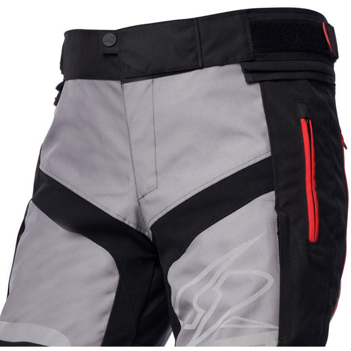 Spyke MERIDIAN Dry Tecno Pants Pantalons de moto en tissu gris noir rouge