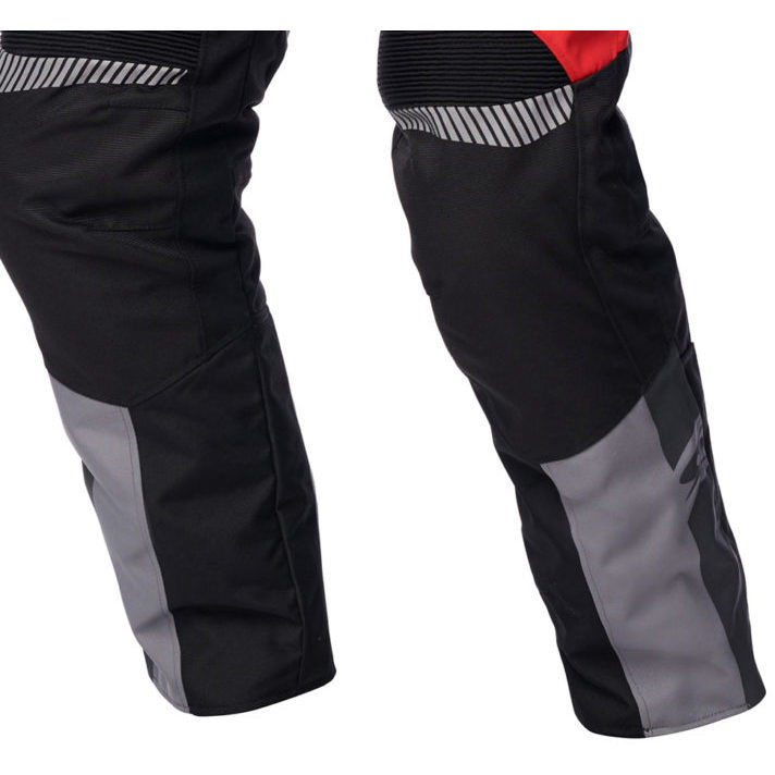 Spyke MERIDIAN Dry Tecno Pants Pantalons de moto en tissu gris noir rouge