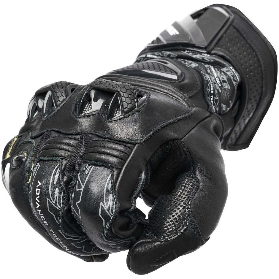 Spyke TECH PRO Black Racing Leather Motorcycle Gloves