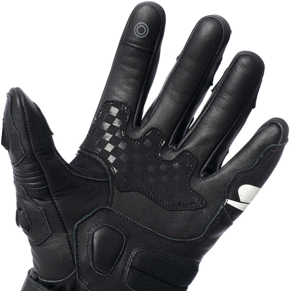 Spyke TECH RACE Black Racing Leather Motorcycle Gloves