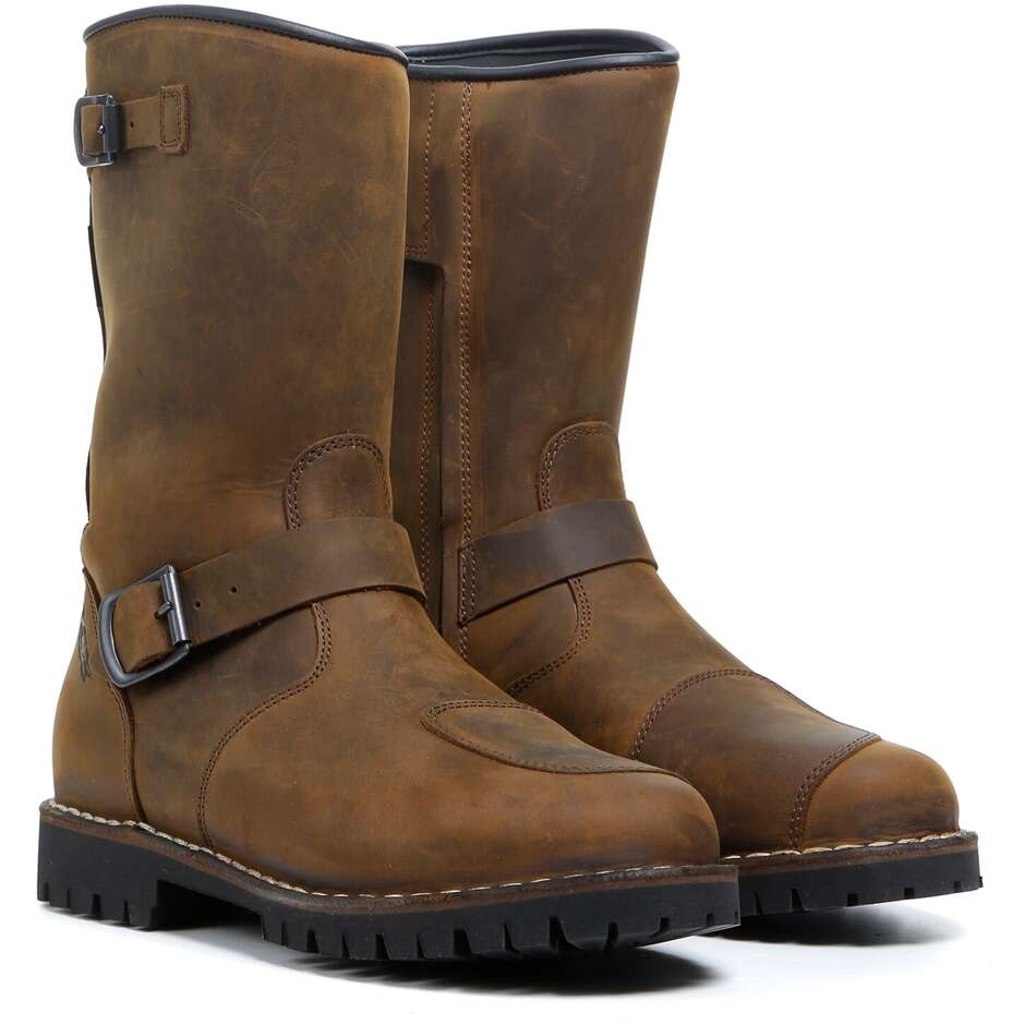 Stiefel Motorrad Touring TCX Gewohnheit Kraftstoff Wasserdicht Brown-Weinlese