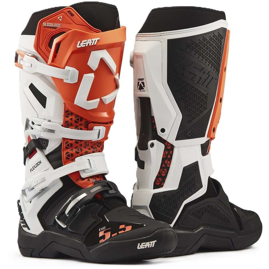 Stivali Moto 5.5 FlexLock Evo Leatt Arancio Bianco