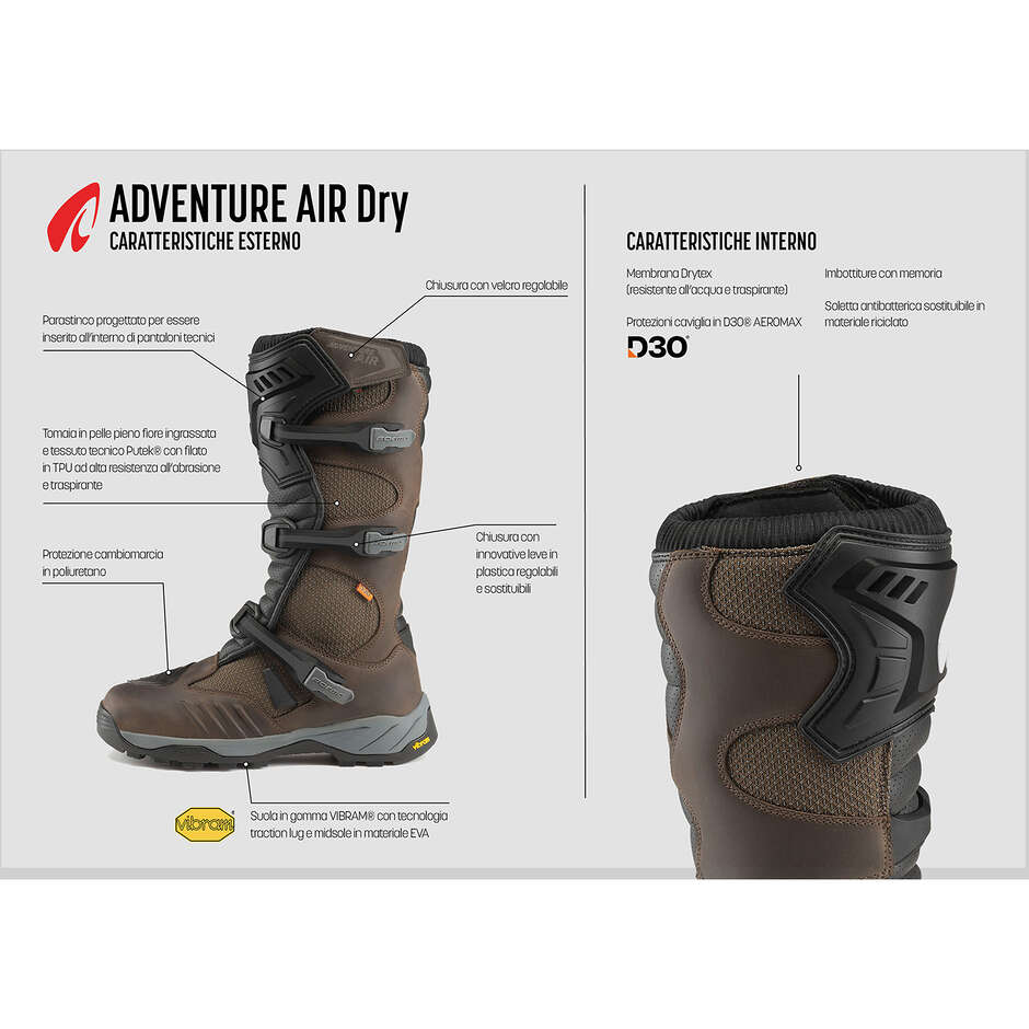 Stivali Moto Adventure Forma ADVENTURE AIR Dry Marrone