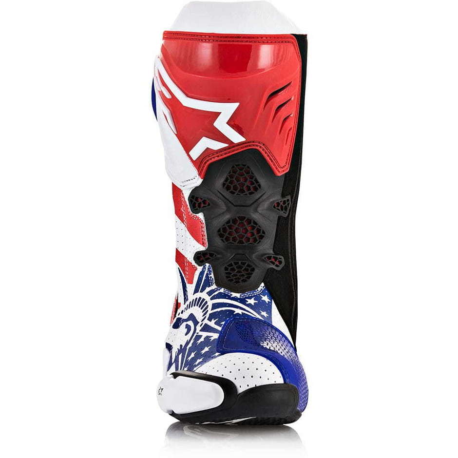 Stivali moto Alpinestars Racing SUPERTECH R Limited Edition Marc Marquez Republic Bianco Rosso Blu Vented