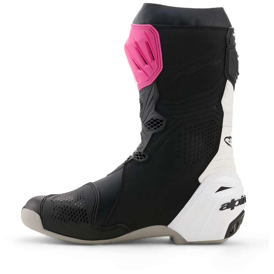 Stivali Moto Alpinestars SUPERTECH R Nero Magenta Bianco Giallo