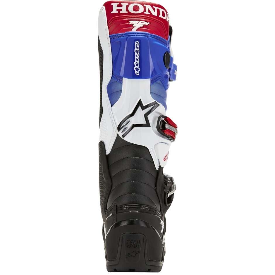 Stivali Moto Cross Alpinestars HONDA TECH 7 ENDURO DRYSTAR Nero Bianco Blu Rosso Brillante
