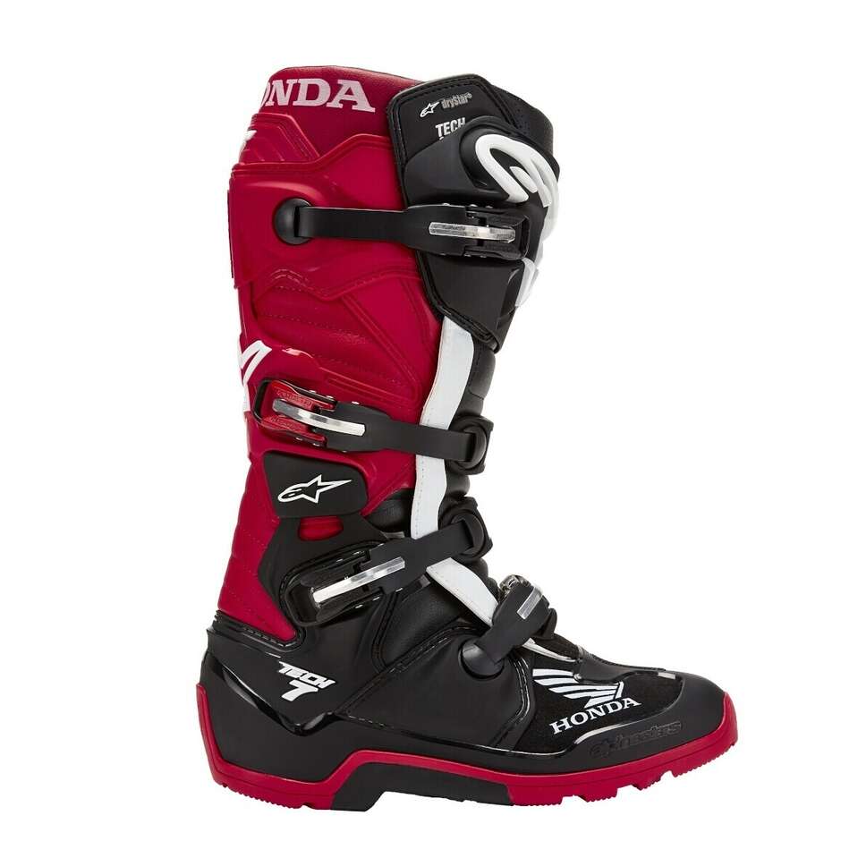 Stivali Moto Cross Alpinestars HONDA TECH 7 ENDURO DRYSTAR Nero Rosso Brillante