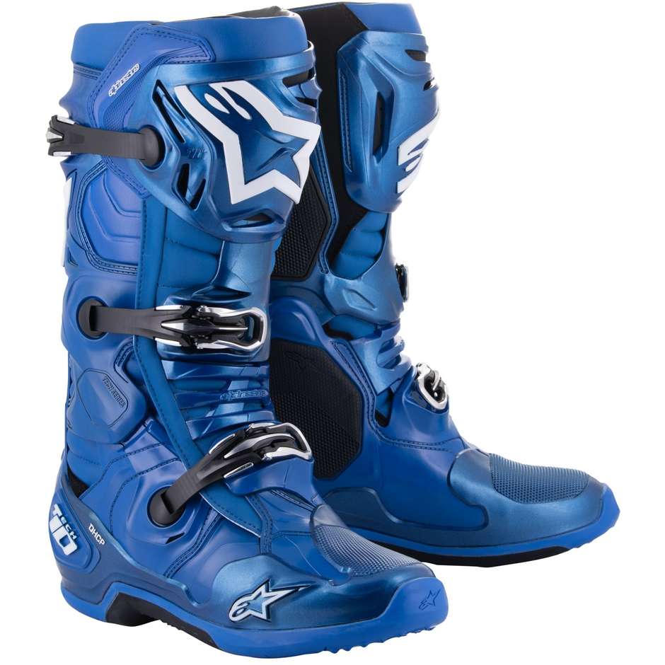 Stivali Moto Cross Enduro Alpinestars TECH 10 Blu Nero