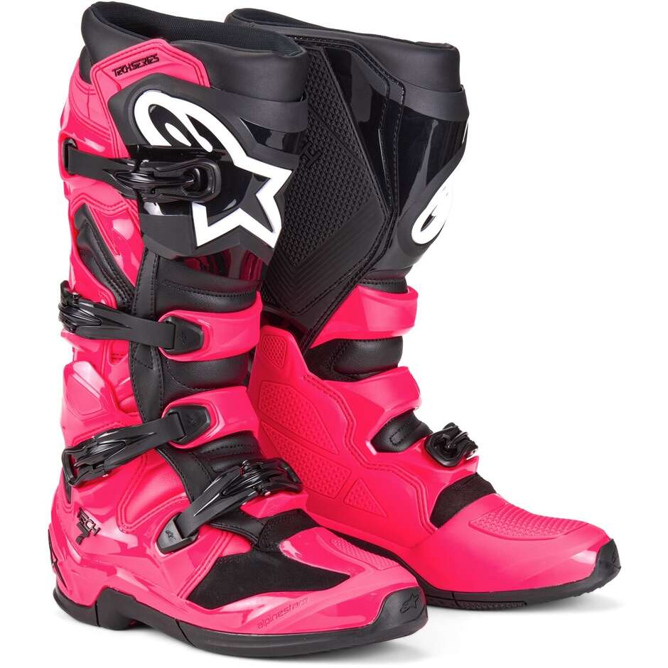 Stivali Moto Cross Enduro TECH 7 Diva Rosa Nero taglia 12