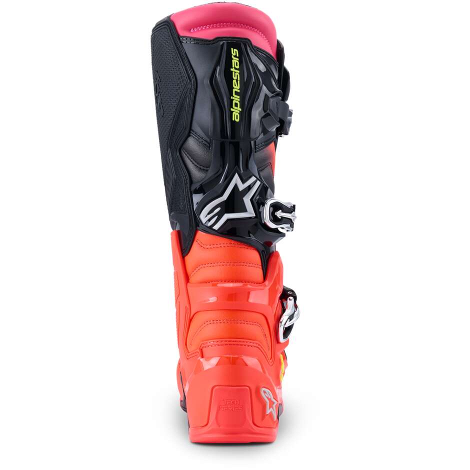 Stivali Moto Cross Enduro Alpinestars TECH 7 Nero Rosso Fluo Rosa Fluo