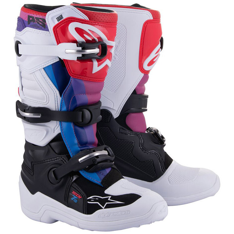 Stivali Moto Cross Enduro TECH 7 S Rainbow Nero taglia 6