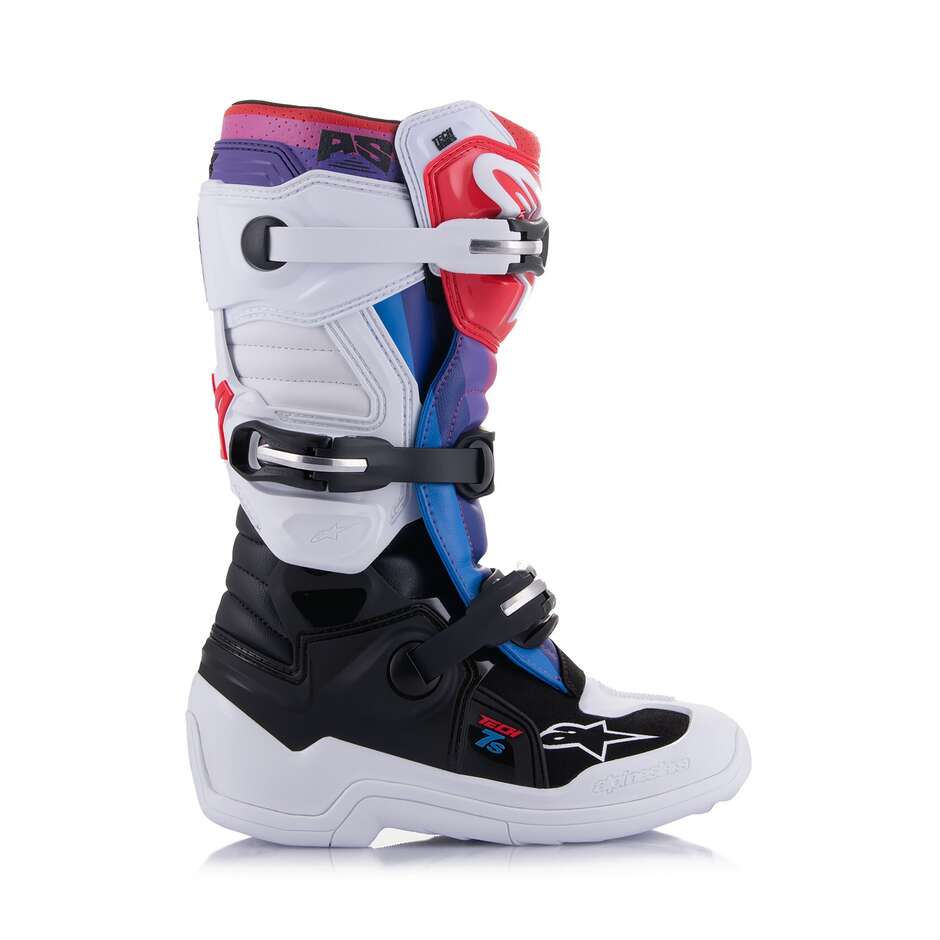 Stivali Moto Cross Enduro Alpinestars TECH 7 S Rainbow Nero Bianco
