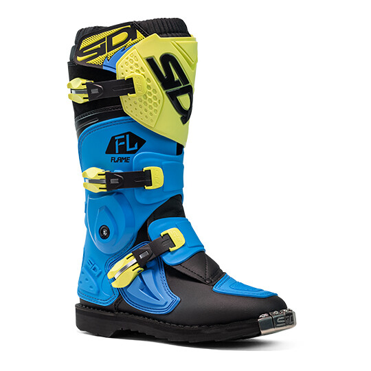 Stivali Moto Cross Enduro Bambino FLAME Light Blu Lime taglia 38