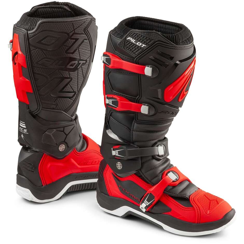 Stivali Moto Cross Enduro MX Forma PILOT Rosso Nero