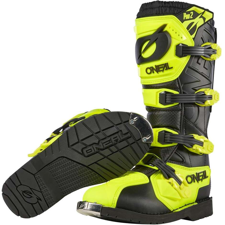 Stivali Moto Cross Enduro O'Neal RIDER PRO 2 Nero Giallo Neon
