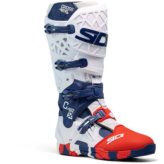 Stivali Moto Cross CROSSAIR X Bianco Navy Rosso taglia 50