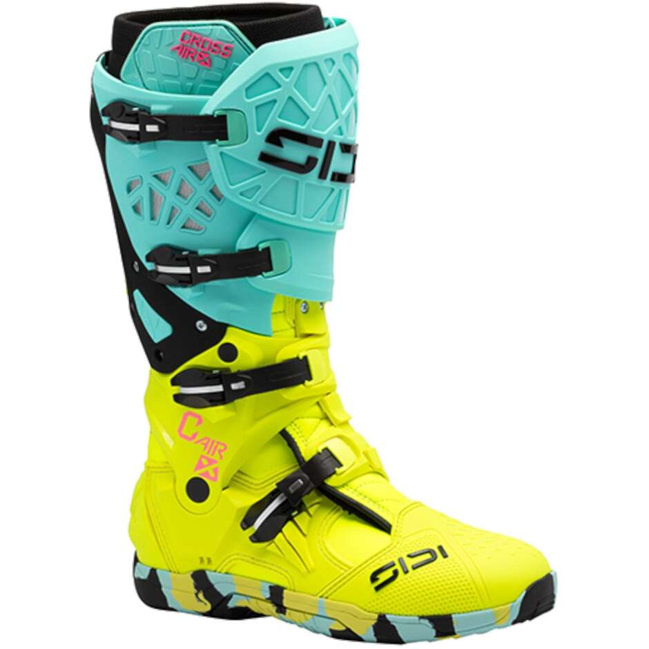 Stivali moto Cross CROSSAIR X Giallo Fluo Menta taglia 43