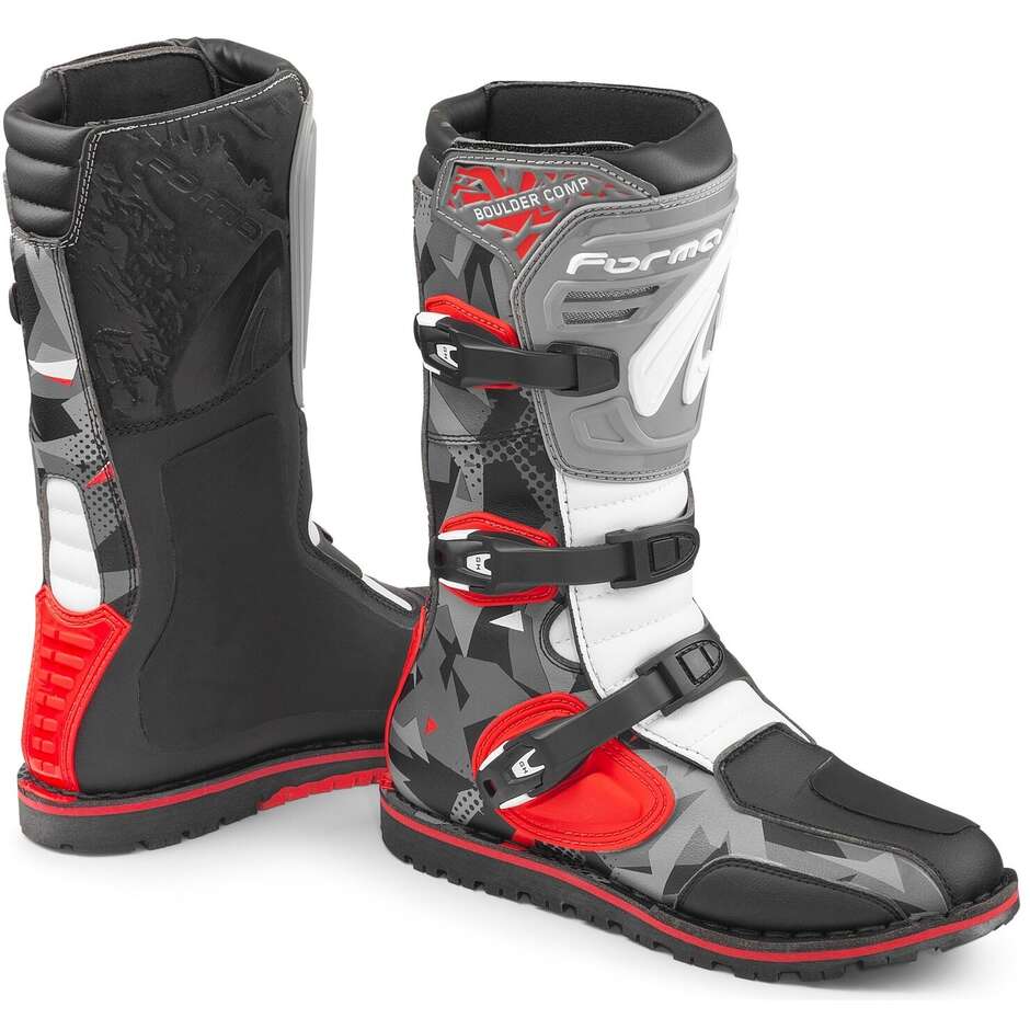 Stivali Moto Enduro & Trial BOULDER COMP Camo Rosso Bi taglia 41