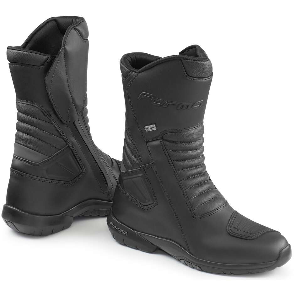 Stivali Moto In Pelle Touring Forma JASPER HDRY Nero 