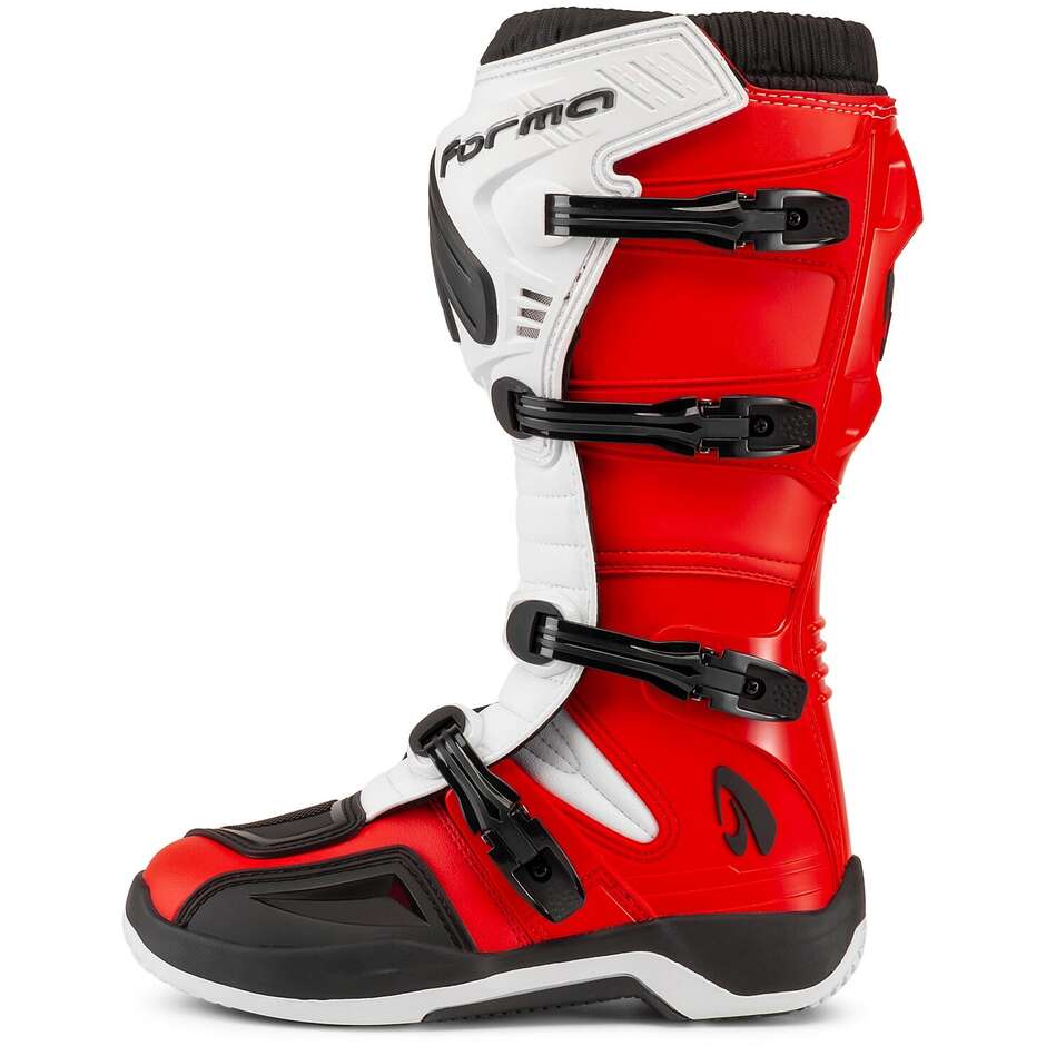 Stivali Moto MX Trial Forma TRACTION Rosso Bianco Nero