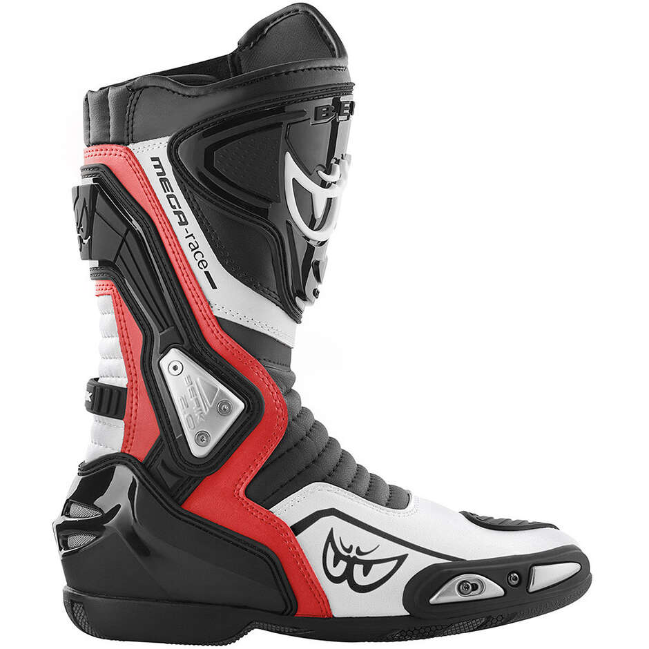 Stivali Moto Racing Berik Donington 1563-BK Nero Rosso Fluo