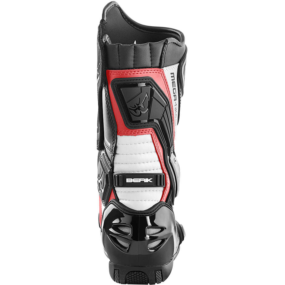 Stivali Moto Racing Berik Donington 1563-BK Nero Rosso Fluo