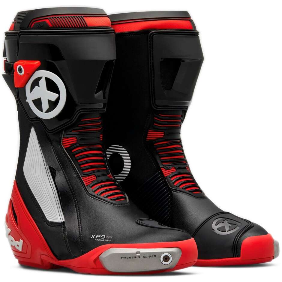 Stivali Moto Racing da Pista XPD XP9-S Nero Rosso