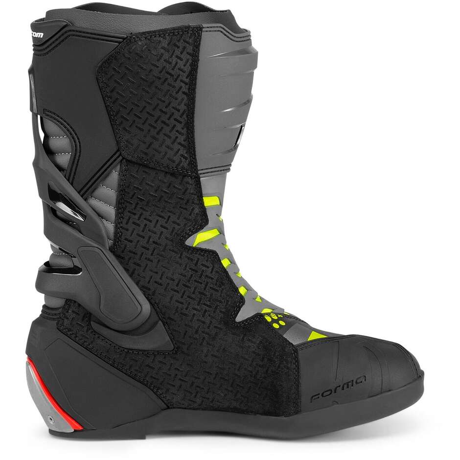 Stivali Moto Racing Forma PHANTOM Nero Grigio Giallo FLuo