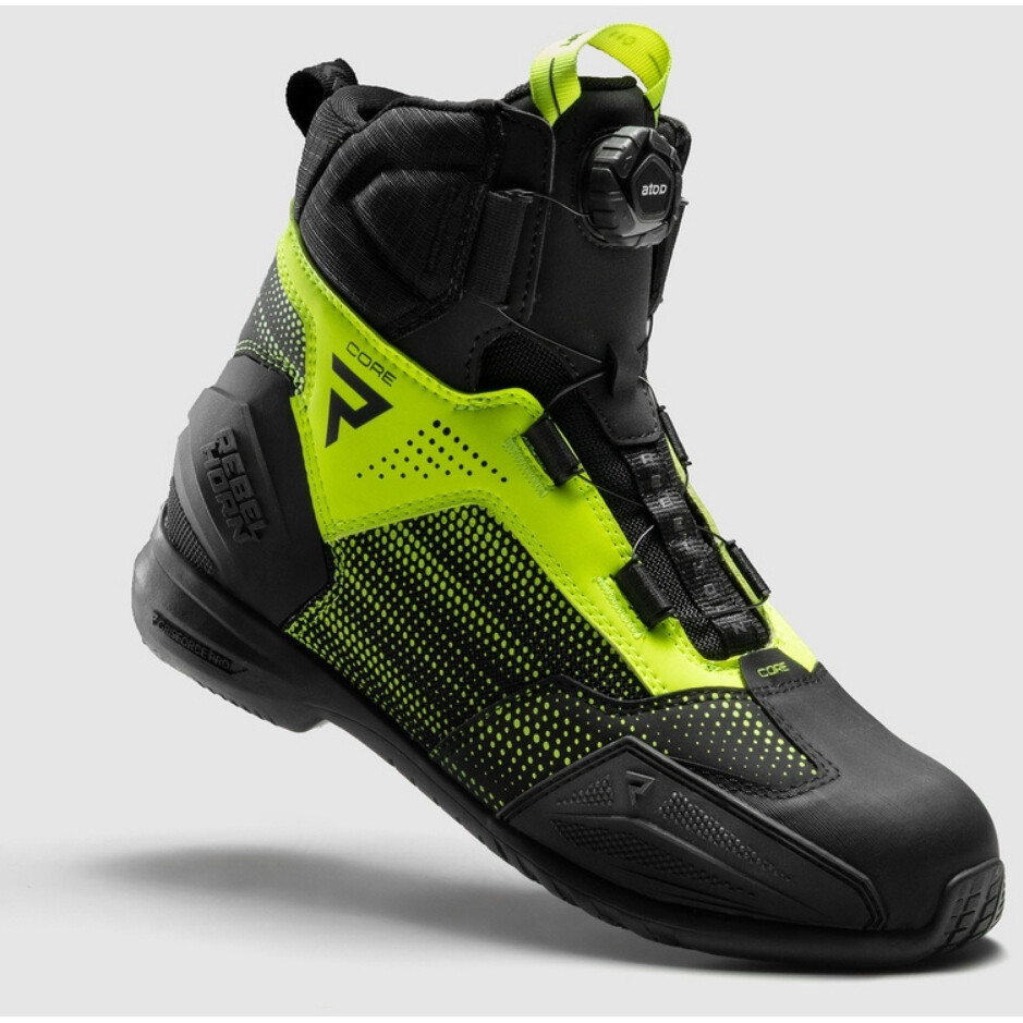 Stivali Moto Rebelhorn CORE Nero Giallo Fluo