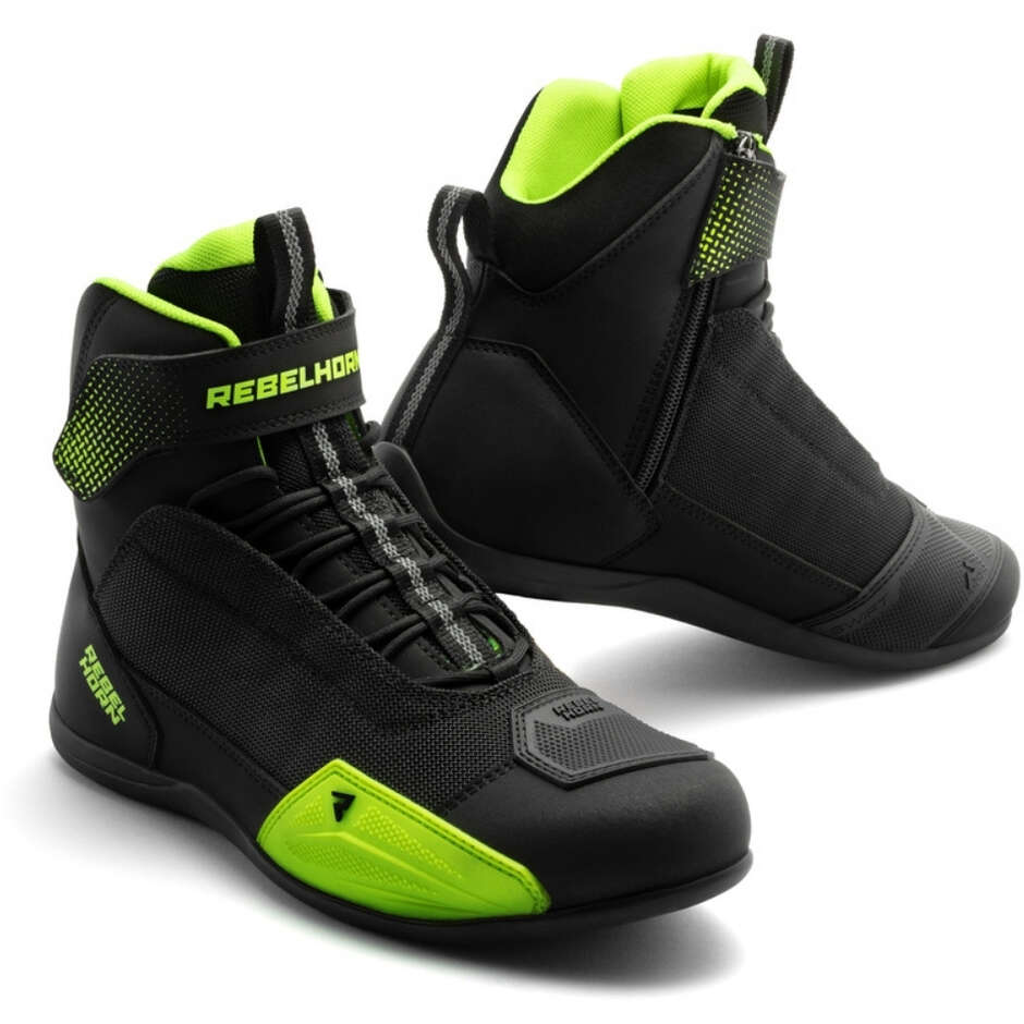 Stivali Moto Rebelhorn SWIFT Nero Giallo Fluo