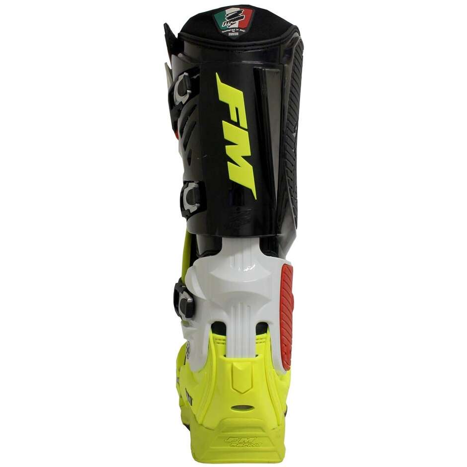 Stivali Noto Cross Enduro FM Racing TYPHOON 3 Nero Bianco Giallo