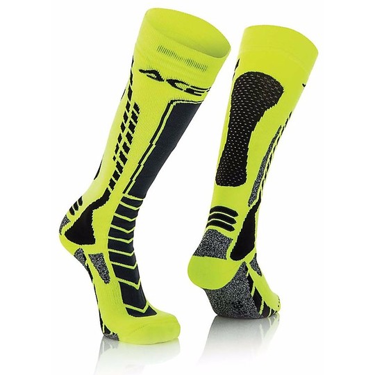 Stockings Moto Techniques Acerbis MX Pro Socks Black Yellow Fluo