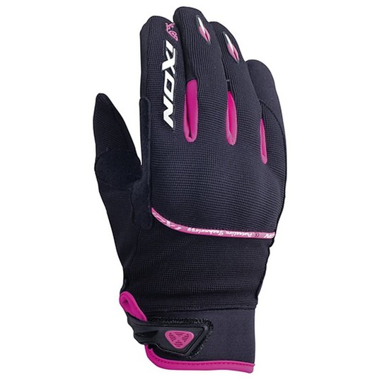 Stoff Sommer Motorrad Handschuhe Ixon RS Heben Lady Hp Schwarz / Weiß / Pink