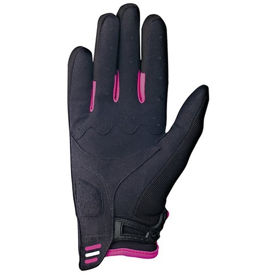 Stoff Sommer Motorrad Handschuhe Ixon RS Heben Lady Hp Schwarz / Weiß / Pink