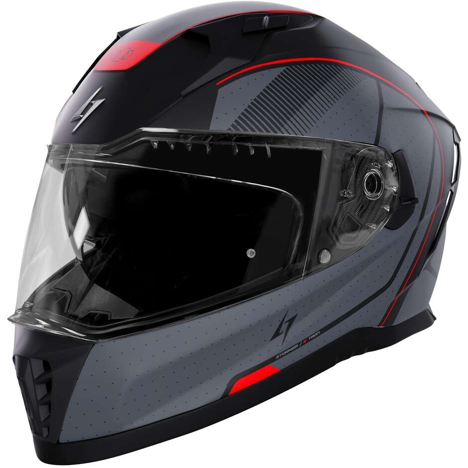 Stormer BLASTER TRON Mattmetallroter Integral-Motorradhelm