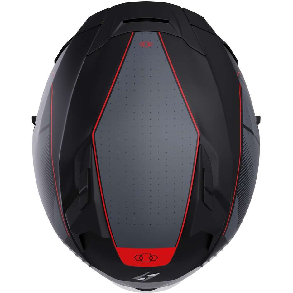 Stormer BLASTER TRON Mattmetallroter Integral-Motorradhelm