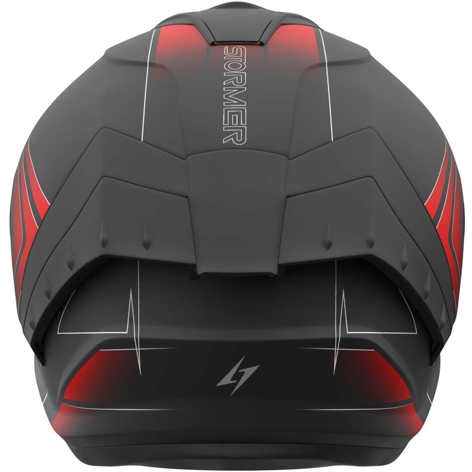 Stormer BLOW ANGEL Modularer Motorradhelm Matt Schwarz Rot