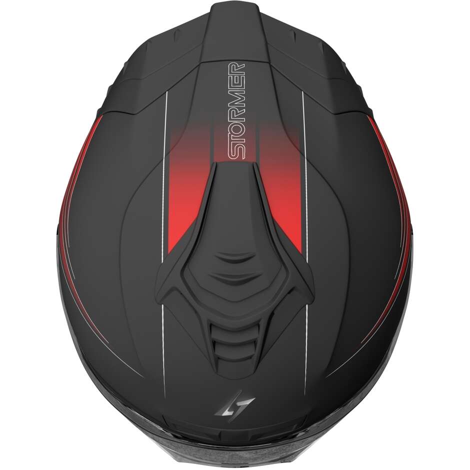 Stormer BLOW ANGEL Modularer Motorradhelm Matt Schwarz Rot