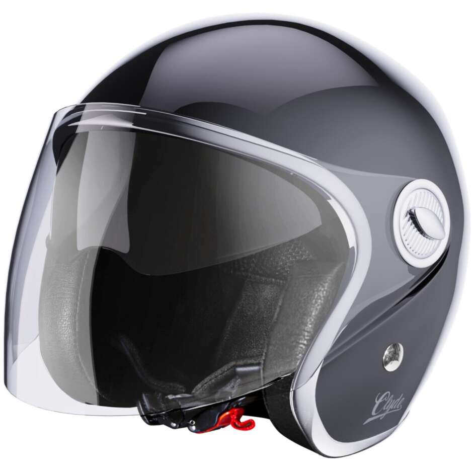 Stormer CLYDE Solid Black Pearl Vintage Jet Motorcycle Helmet