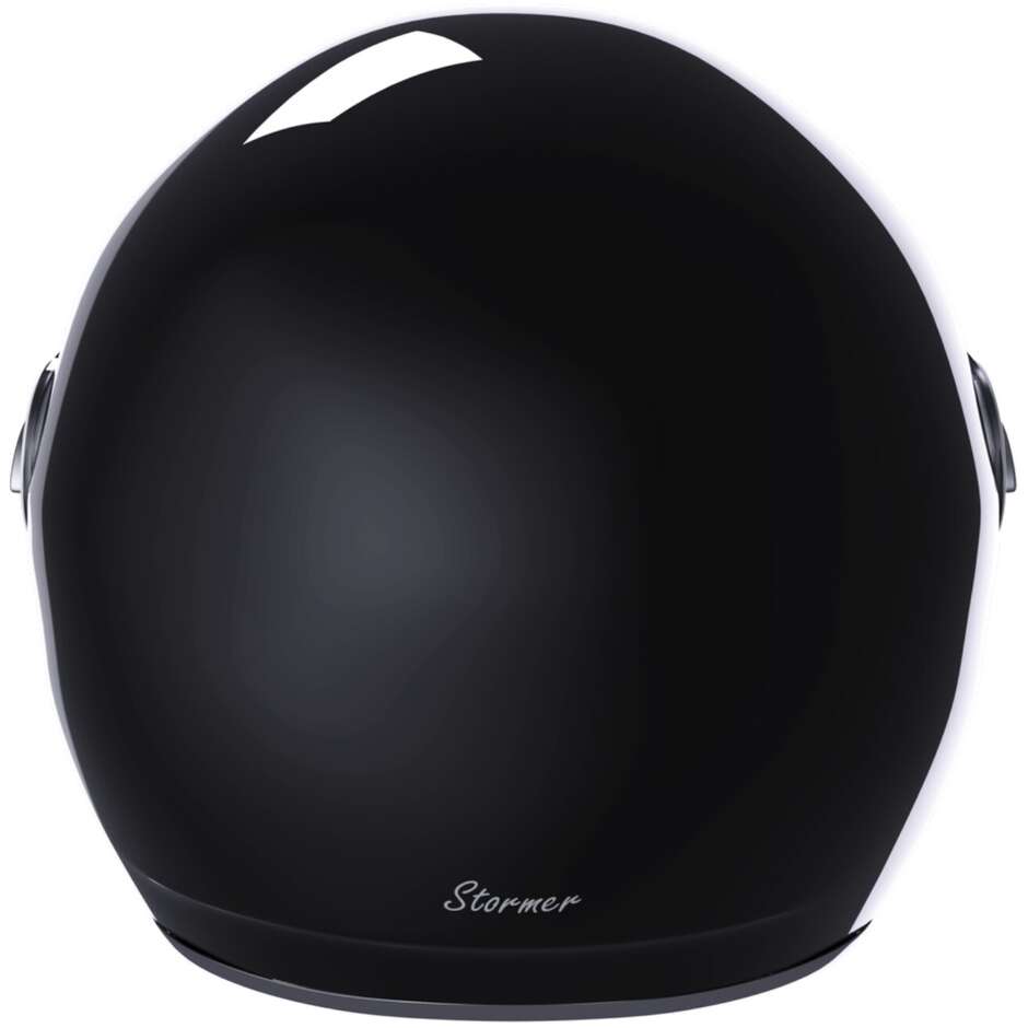 Stormer CLYDE Solid Black Pearl Vintage Jet Motorcycle Helmet