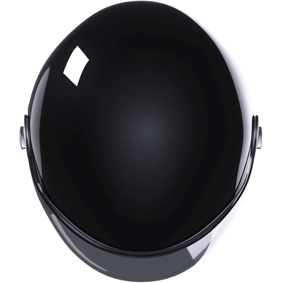 Stormer CLYDE Solid Black Pearl Vintage Jet Motorcycle Helmet