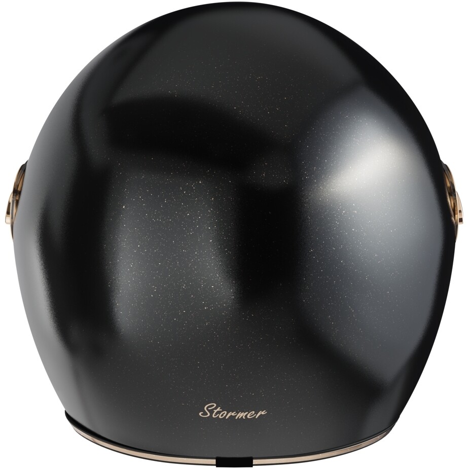 Stormer CLYDE Solid Jet Motorradhelm Schwarz Gold Perle